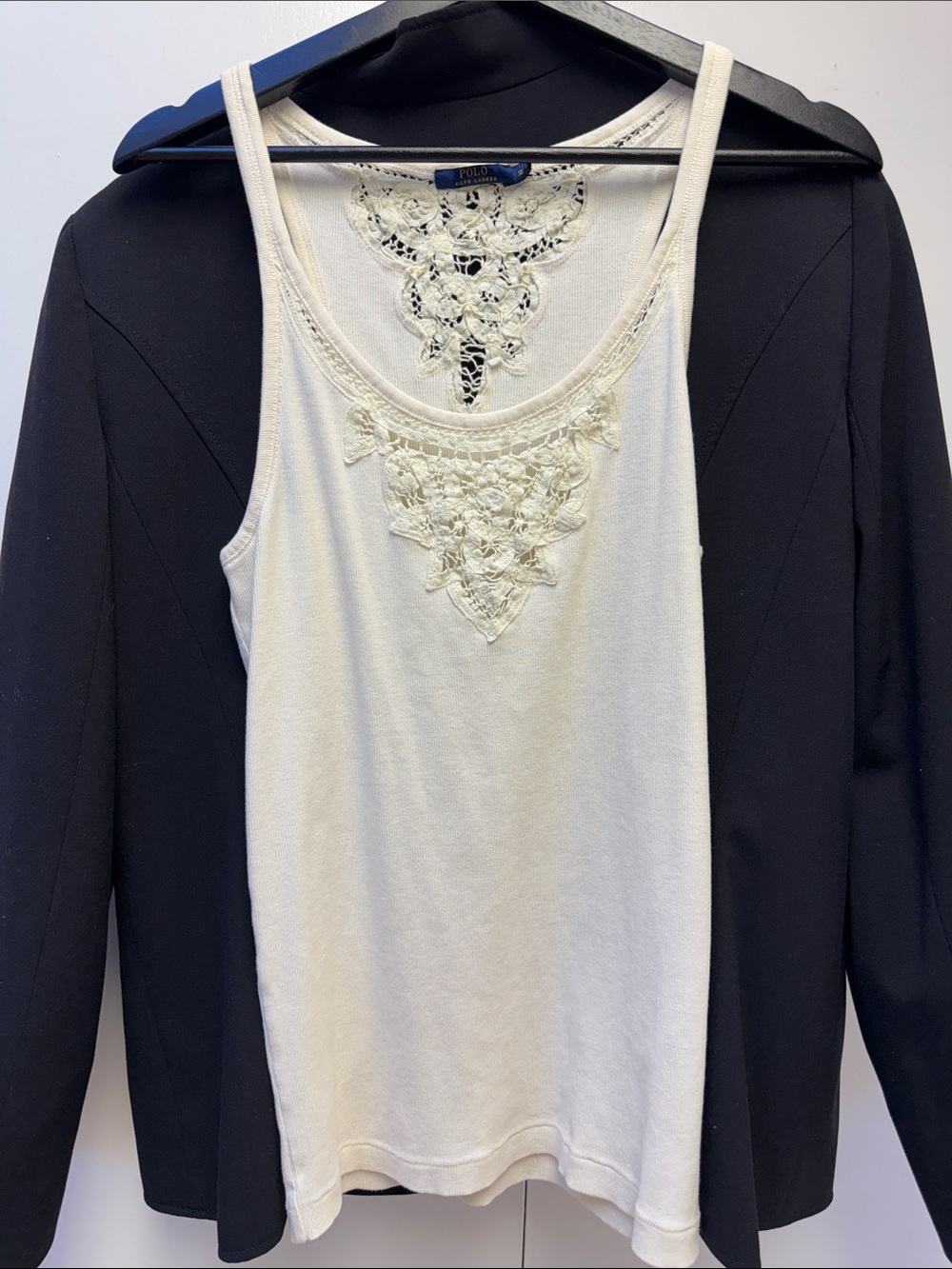 Polo Ralph Lauren XL Cream Crochet Tank Top